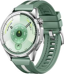 Image of Huawei Watch GT 6 46 mm roestvrijstalen kast zilver met fluorelastomeer bandje groente (Refurbished)