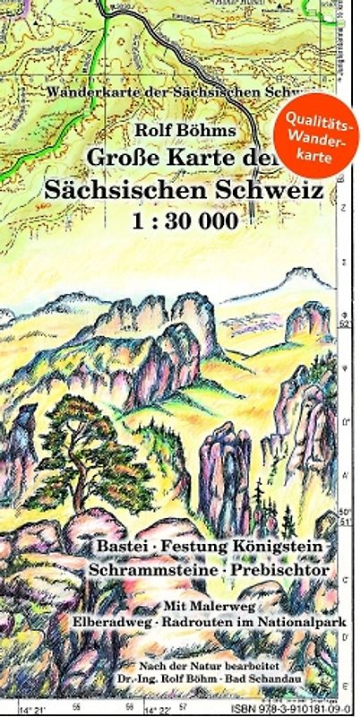 Große Karte der Sächsischen Schweiz 1:30000