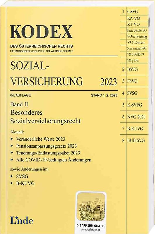 KODEX Sozialversicherung 2023, Band II