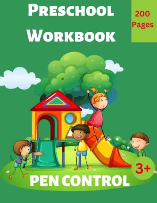 Preschool workbook-pen control-tracing book for lines, shapes, alphabet and numbers- Activity book for 3+. Over 200 pages: Handwriting Workbook for kids