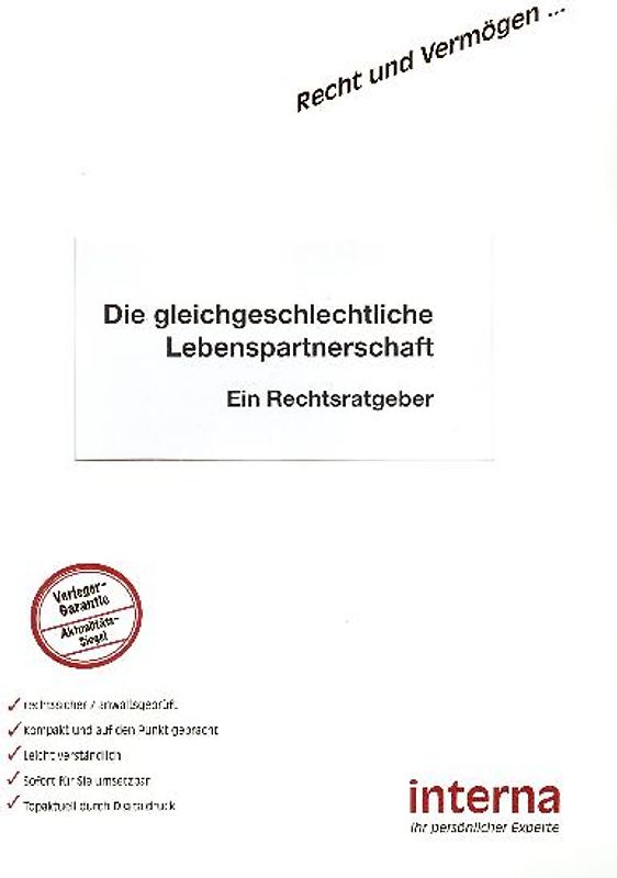 Die gleichgeschlechtliche Lebenspartnerschaft