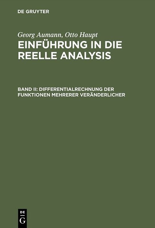 Differentialrechnung der Funktionen mehrerer Veränderlicher