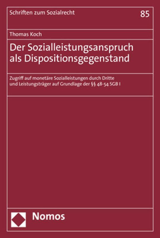 Der Sozialleistungsanspruch als Dispositionsgegenstand