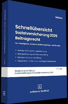 Schnellübersicht Sozialversicherung 2026 Beitragsrecht