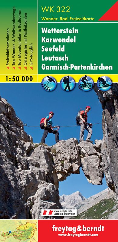WK 322, Wetterstein - Karwendel - Seefeld - Leutasch - Garmisch Partenkirchen, Wanderkarte 1:50.000