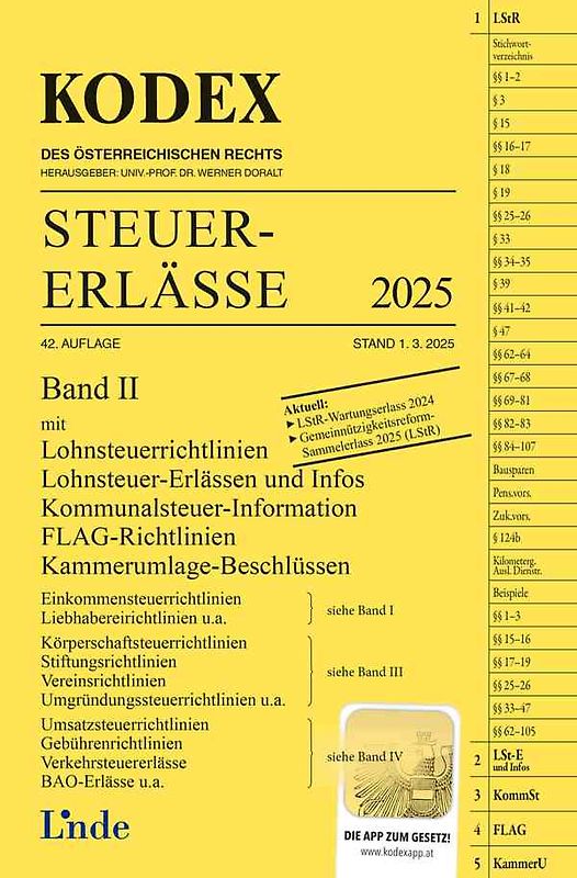 KODEX Steuer-Erlässe 2025, Band II