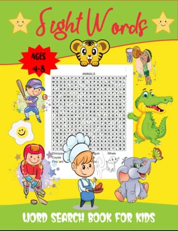 Sight Words Word Search Book for Kids ages 4-8: Word Search Puzzles, High-Frequency Words Activity Book for Raising Confident Readers, Ages 5 to 7, ... Pad, Search & Find, Word Puzzles, and More