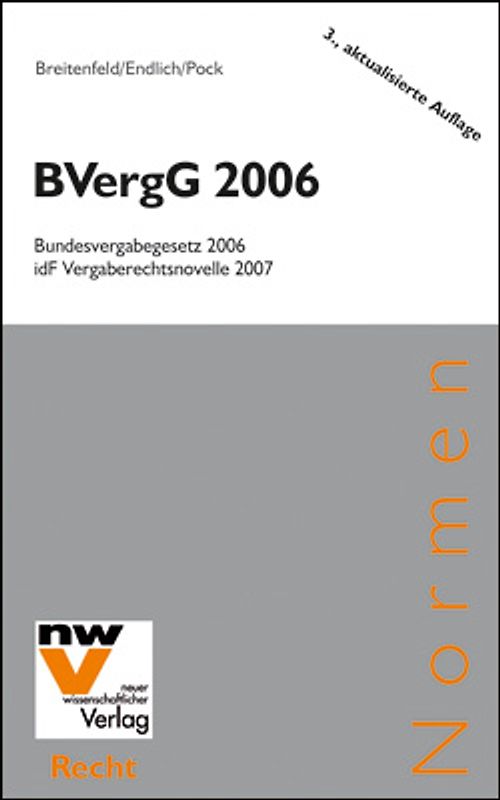 BVergG 2006 Bundesvergabegesetz 2006