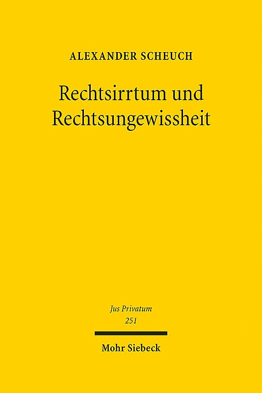 Rechtsirrtum und Rechtsungewissheit