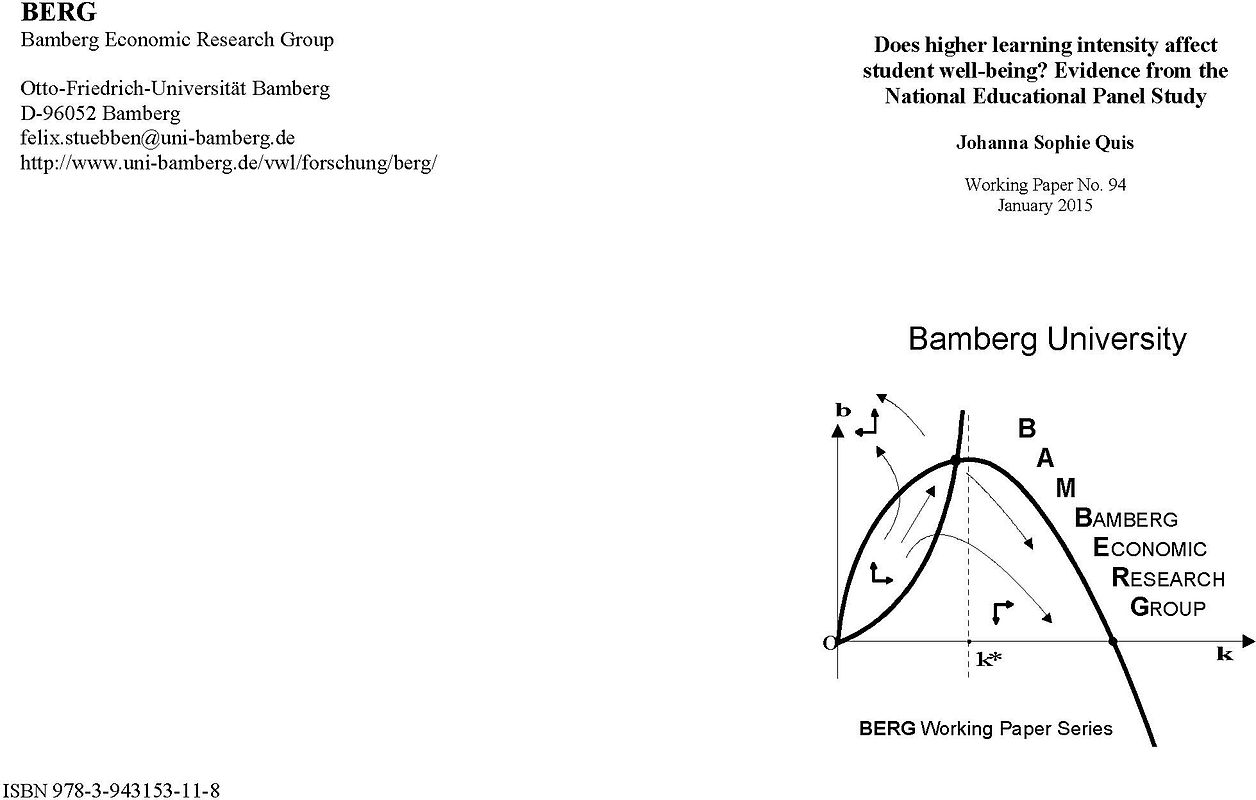 Does higher learning intensity affect student well-being? Evidence from the National Educational Panel Study