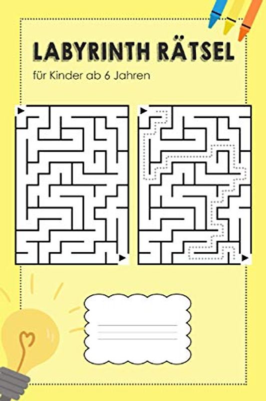Labyrinth Rätsel für Kinder ab 6 Jahren: 50 Labyrinthe für Kinder ab 6 mit Lösungen, Geschenk für 6 jährige Mädchen und Jungen (Iq Spiele | Puzzle ab 6 jahre)