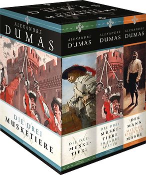 Alexandre Dumas, Die Drei Musketiere (Die Drei Musketiere - Die Drei Musketiere 20 Jahre später - Der Mann mit der eisernen Maske) (3 Bände im Schuber)