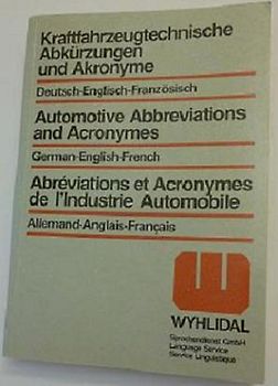 Wyhlidal Kraftfahrzeugtechnische Abkürzungen & Akronyme