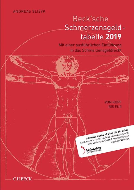 Beck'sche Schmerzensgeld-Tabelle 2019