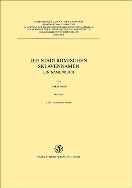 Die stadtrömischen Sklavennamen
