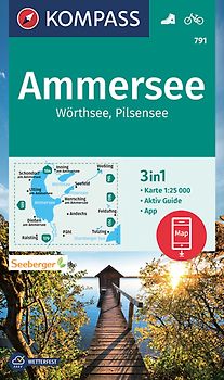 KOMPASS Wanderkarte 791 Ammersee, Wörthsee, Pilsensee 1:25.000