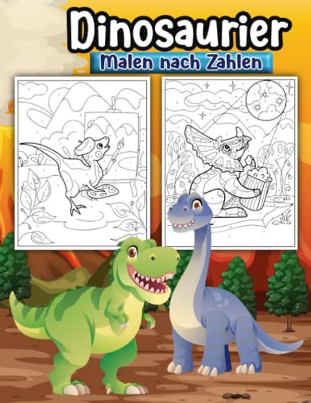 Malen nach Zahlen Dinosaurier: Ein spannendes Malbuch für Kinder ab 4 Jahren