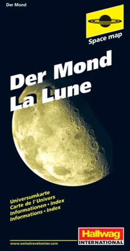 Der Mond. Vorder- und Rückseite des Mondes. Infobroschüre mit Namenverzeichnis der Mondformationen