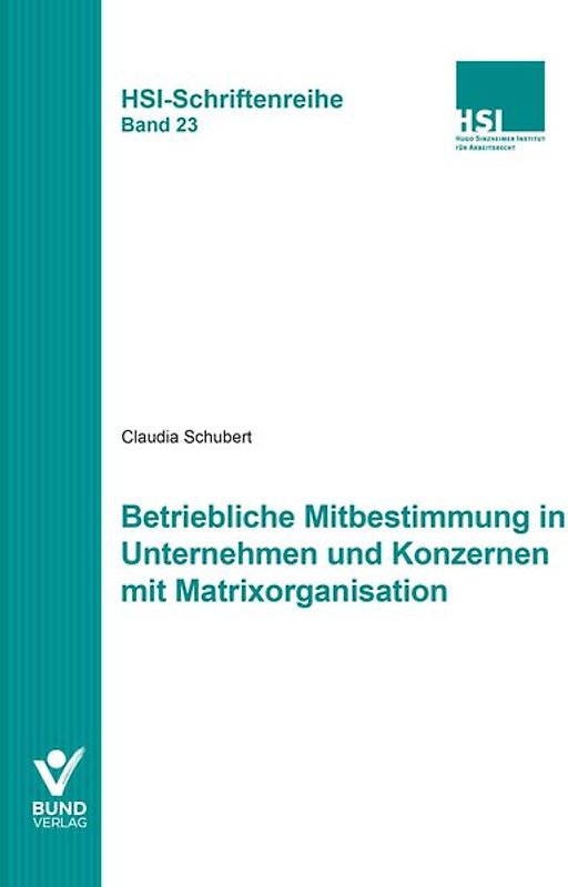 Betriebliche Mitbestimmung in Unternehmen und Konzernen mit Matrixorganisation