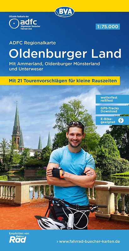 BVA ADFC Regionalkarte Oldenburger Land, mit Knotenpunkten 1:75.000