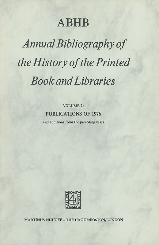 ABHB Annual Bibliography of the History of the Printed Book and Libraries