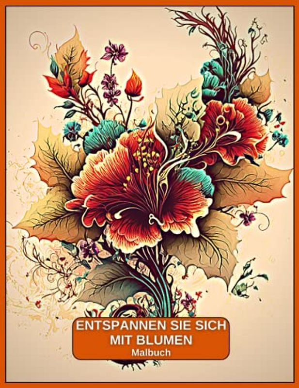 Entspannen Sie sich mit Blumen Malbuch: Einfache, schöne Blumen. Malvorlagen für Erwachsene