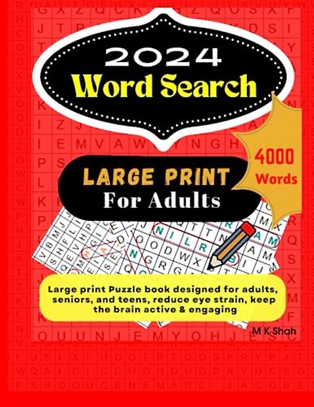 4000 Words search puzzles collection,designed for adults with easy-to-read large print. (200 Themed Puzzles Book) : Puzzle books for adults, seniors, ... eye strain, keep the brain active & engaging
