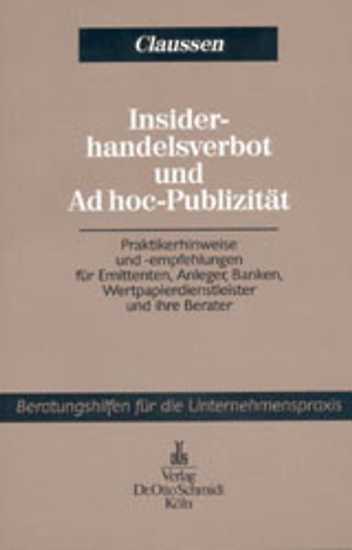 Insiderhandelsverbot und Ad hoc-Publizität