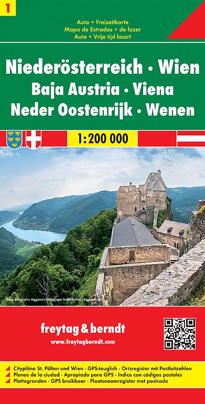 Niederösterreich - Wien, Autokarte 1:200.000, freytag & berndt