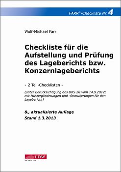 Checkliste 4 für die Aufstellung und Prüfung des Lageberichts bzw. Konzernlageberichts
