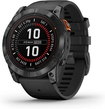 Garmin Fenix 7X Pro 51mm gris ardoise et bracelet en silicone noir [Wi-Fi, Solar Edition]