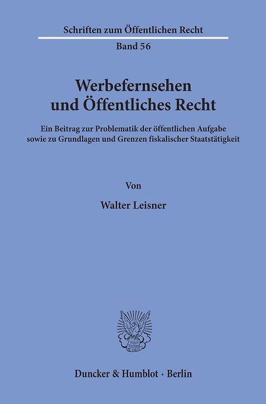 Werbefernsehen und Öffentliches Recht.