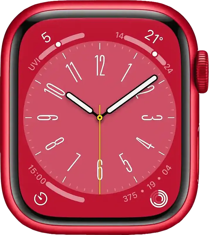 Apple Watch Series 8 45 mm Boîtier aluminium rouge [Wi-Fi, (PRODUCT) RED Special Edition]