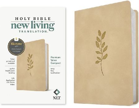 NLT Premium Value Compact Bible, Filament Enabled (Leatherlike, Ivory Vine)