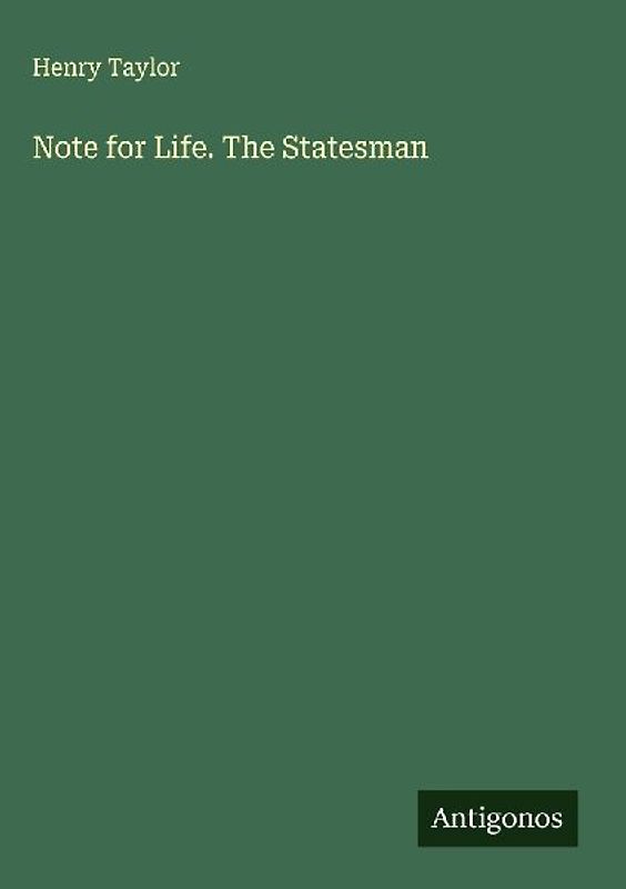 Note for Life. The Statesman
