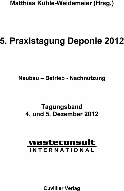 5. Praxistagung Deponie 2012