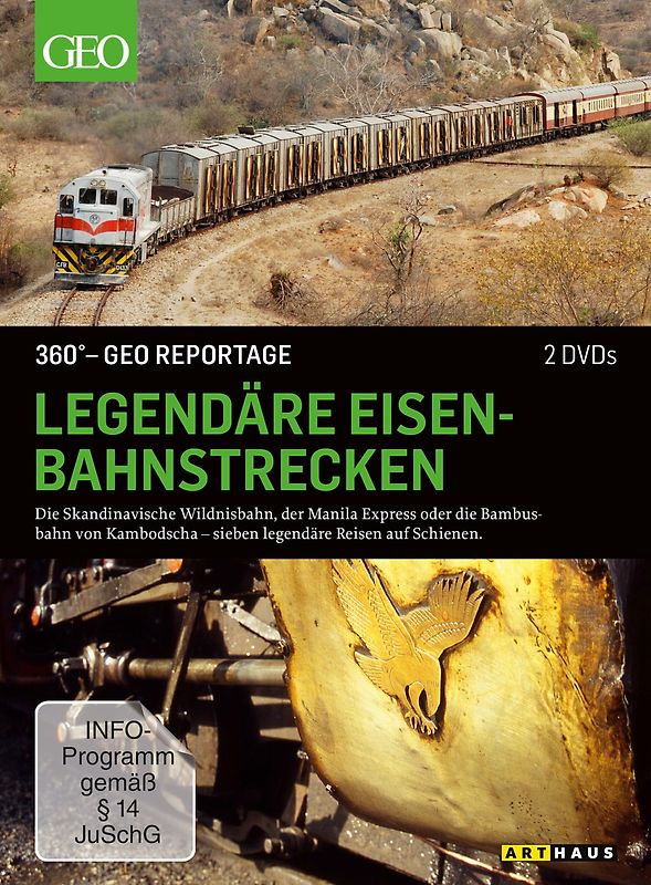 360 Grad - GEO Reportage - Außergewöhnliche Eisenbahnstrecken [2 DVDs] DVD