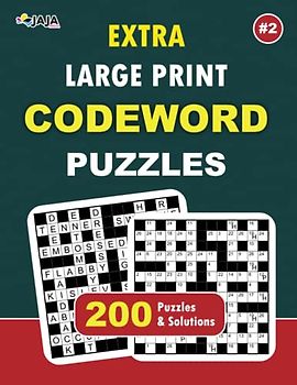 Extra Large Print Code Word Puzzles: Vol.2: 200 Large print Puzzles of varying difficulty levels, the perfect brain booster for Adults, seniors, and youths alike.