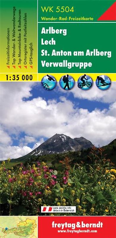 WK 5504 Arlberg - Lech - St. Anton am Arlberg - Verwallgruppe, Wanderkarte 1:35.000