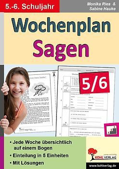 Wochenplan Sagen / Klasse 5-6