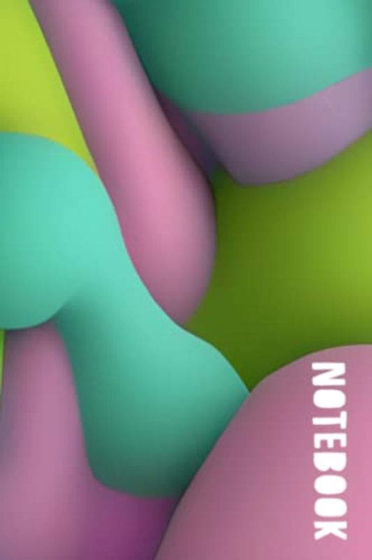 Notebook: 200 lined pages with Soft Modern Soothing 3D Forms cover art