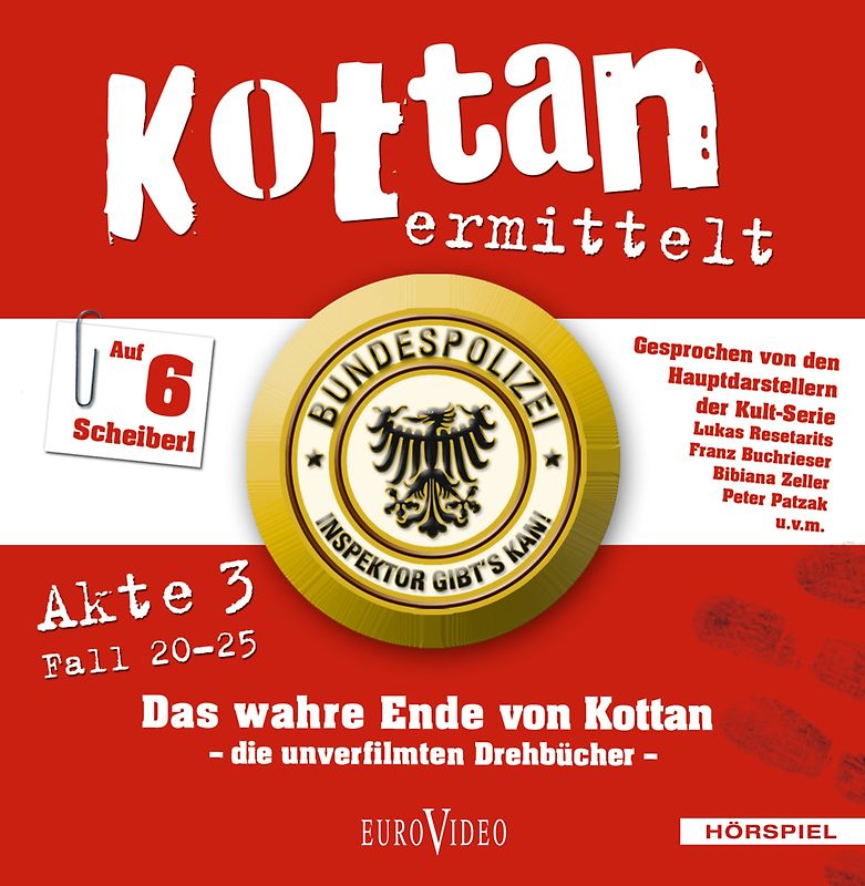 Kottan ermittelt, Akte 3, Fall 20-25 / 6 CD's - HÖRSPIEL