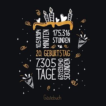 Gästebuch 20. Geburtstag: Geburtstags Deko & Geschenk zur Feier des 20.Geburtstag für Mann oder Frau / 20 Geburtstag Gästebuch / Buch zum Eintragen für Wünsche und Fotos der Gäste