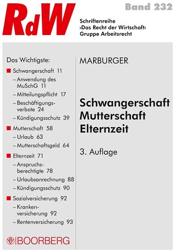 Schwangerschaft - Mutterschaft - Elternzeit