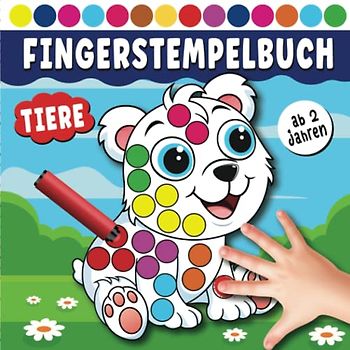 Fingerstempelbuch Tiere Ab 2 Jahren: 50 Lustige und Einfache Tiere zum FingerStempeln, Kritzeln, Malen und Basteln für Jungen und Mädchen ... Löwe, Dinosaurier, Eule, Einhorn und mehr)