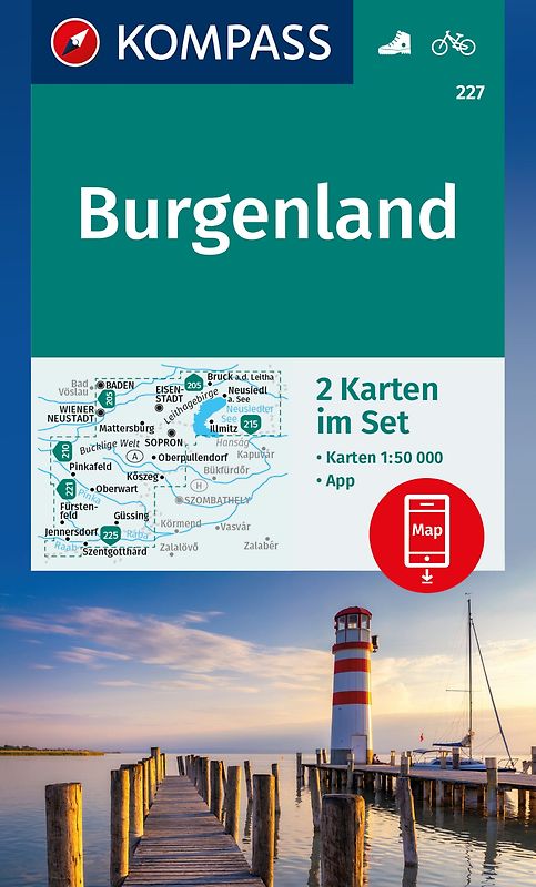 KOMPASS Wanderkarten-Set 227 Burgenland (2 Karten) 1:50.000