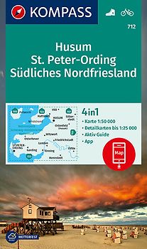 KOMPASS Wanderkarte 712 Husum, St. Peter-Ording, Südliches Nordfriesland 1:50.000