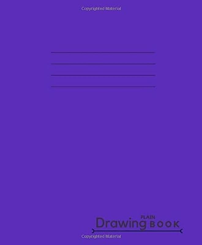 Plain Drawing Book: Blank Drawing Practice, Doodling, Sketchbook, Scrapbook, Pad for Kids, Children, Toddlers, 90 gsm Bulky White Paper 165mm x 200m 64 Pages - Purple cover