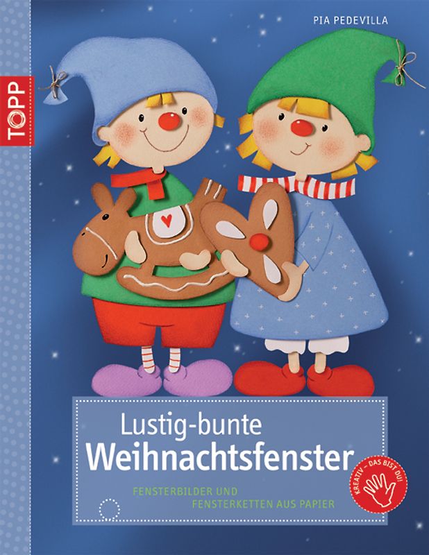 Lustig-bunte Weihnachtsfenster