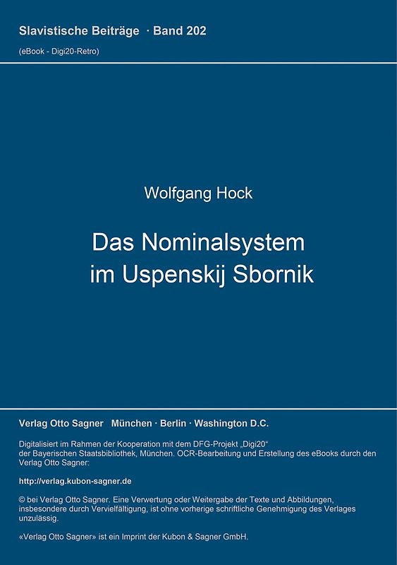 Das Nominalsystem im Uspenskij Sbornik